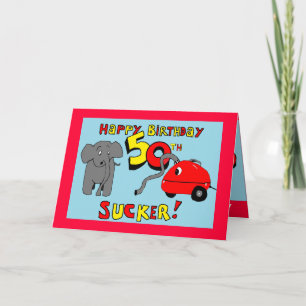 funny elephant 50th birthday card