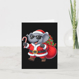 Funny Elephant Christmas Santa Outfit Xmas Boys Gi Card
