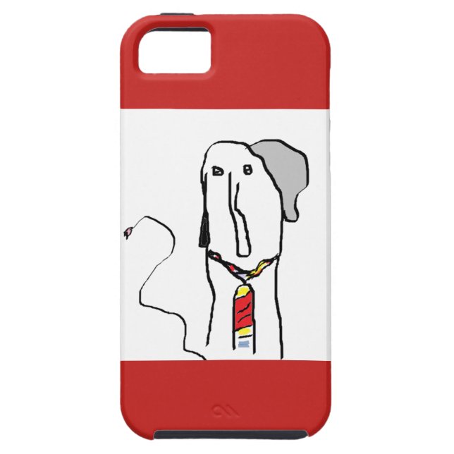 Funny Elephant Drawing Animal Art Case-Mate iPhone Case (Back)