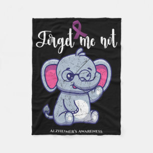 Funny Elephant Flower Forget Me Not Heimerheimer A Fleece Blanket