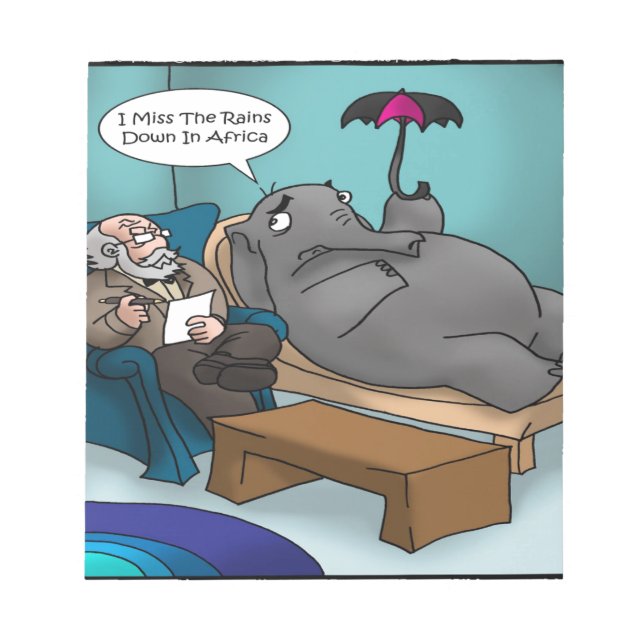 Funny Elephant In Therapy Notepad (Front)