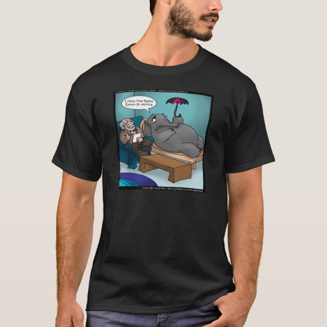 Funny Elephant In Therapy T-Shirt (Front)