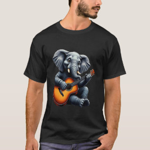 Funny Elephant Playing Guitar Design for Music Lov T-Shirt