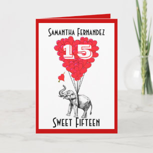 Funny elephant sweet Fifteen Card