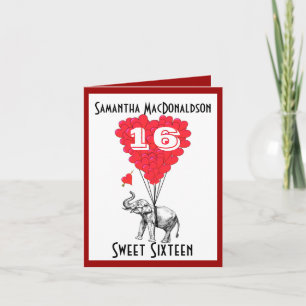 Funny elephant sweet sixteen invitation
