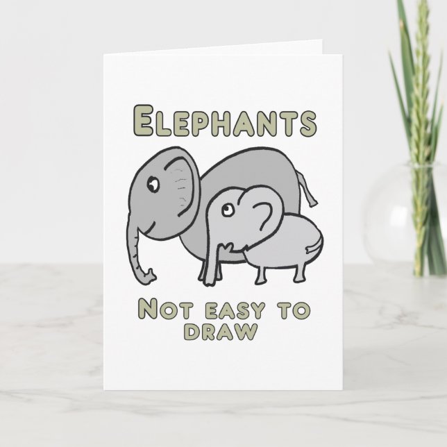 Funny Elephants Card (Front)