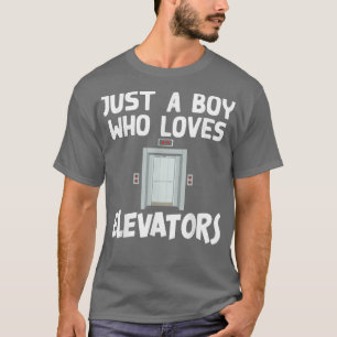 Funny Elevator Art For Boys Men Elevator Lover Rid T-Shirt