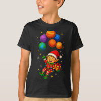 Funny Elf Astronaut With Planets Christmas Pjs For