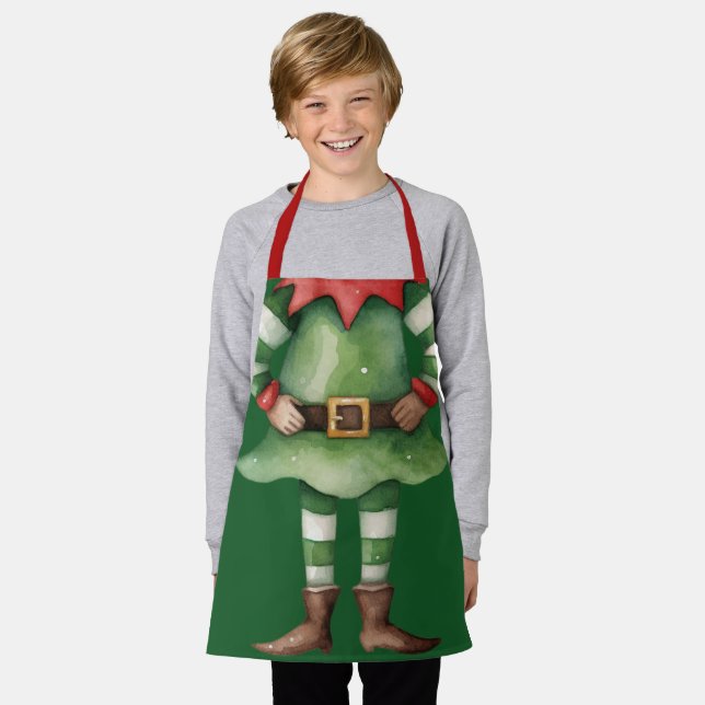 Funny Elf Body Christmas Apron (Worn)