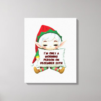 Funny Elf Christmas Canvas Wall Art