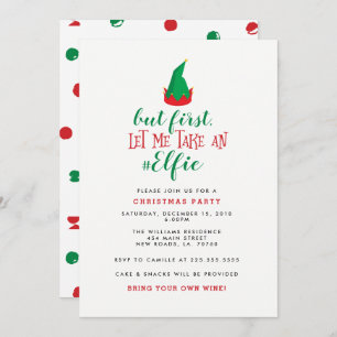 Funny Elf Christmas Party Invitation