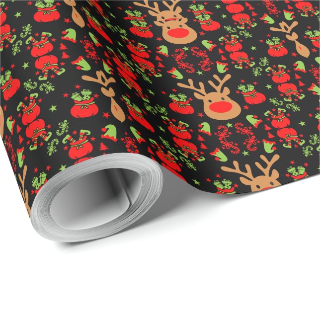 Funny Elf Christmas Wrapping Wrapping Paper (Roll Corner)
