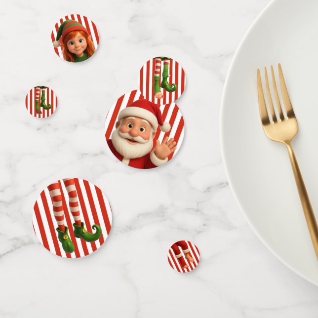 Funny Elf Faces & Legs | North Pole Christmas  Confetti (Group)
