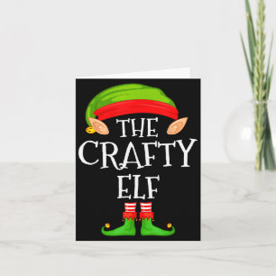 Funny Elf Family Christmas Crafty Elf Sweater Matc Card
