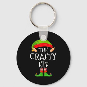 Funny Elf Family Christmas Crafty Elf Sweater Matc Key Ring