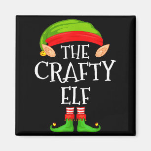 Funny Elf Family Christmas Crafty Elf Sweater Matc Magnet