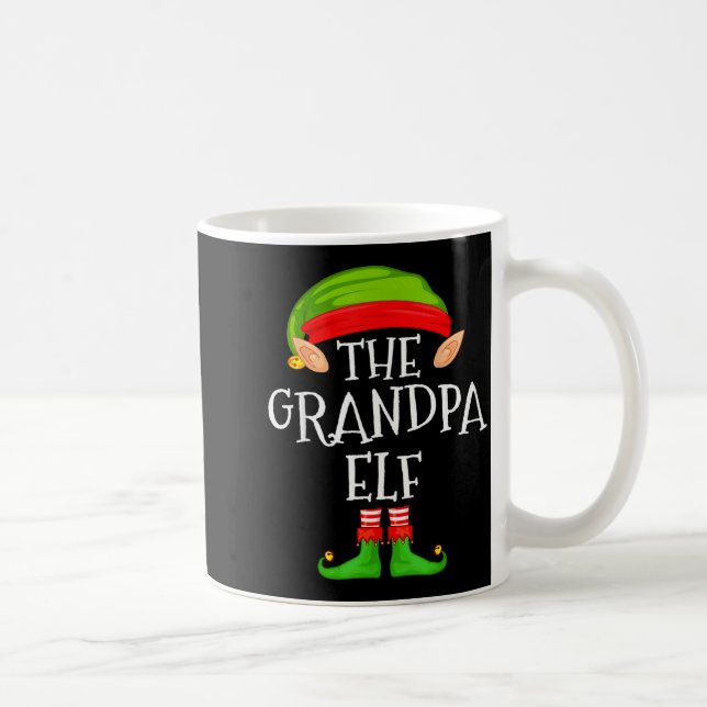 Funny Elf Family Christmas Grandpa Elf Sweater Mat Coffee Mug (Right)