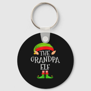 Funny Elf Family Christmas Grandpa Elf Sweater Mat Key Ring