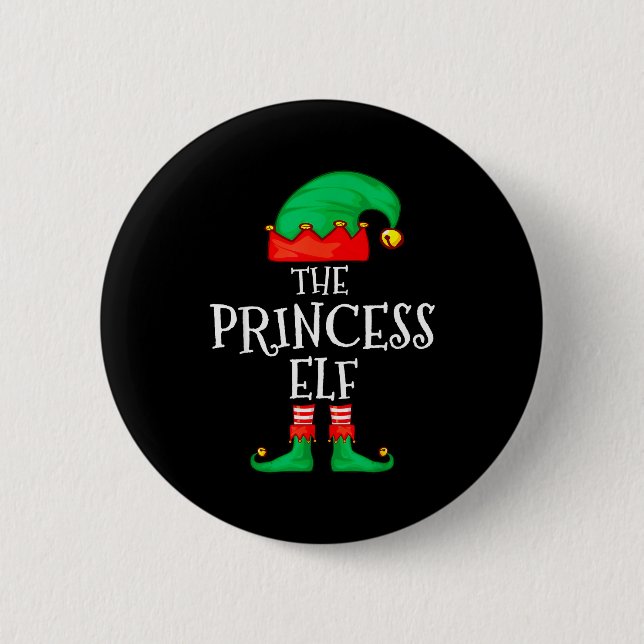 Funny Elf Family Christmas Princess Elf Sweater Me 6 Cm Round Badge (Front)