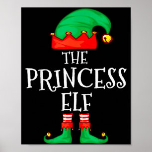 Funny Elf Family Christmas Princess Elf Sweater Me Poster