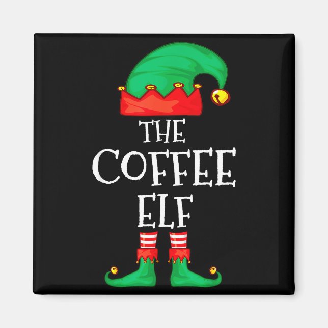 Funny Elf Family Christmas The Coffee Elf Sweater  Magnet (Front)