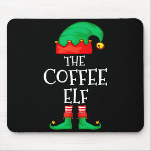 Funny Elf Family Christmas The Coffee Elf Sweater Mouse Pad
