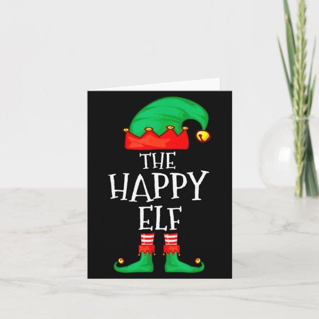 Funny Elf Family Christmas The Happy Elf Sweater M Card (Front)