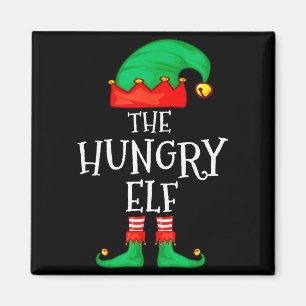 Funny Elf Family Christmas The Hungry Elf Sweater  Magnet