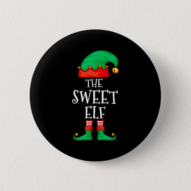 Funny Elf Family Christmas The Sweet Elf Sweater M 6 Cm Round Badge (Front)
