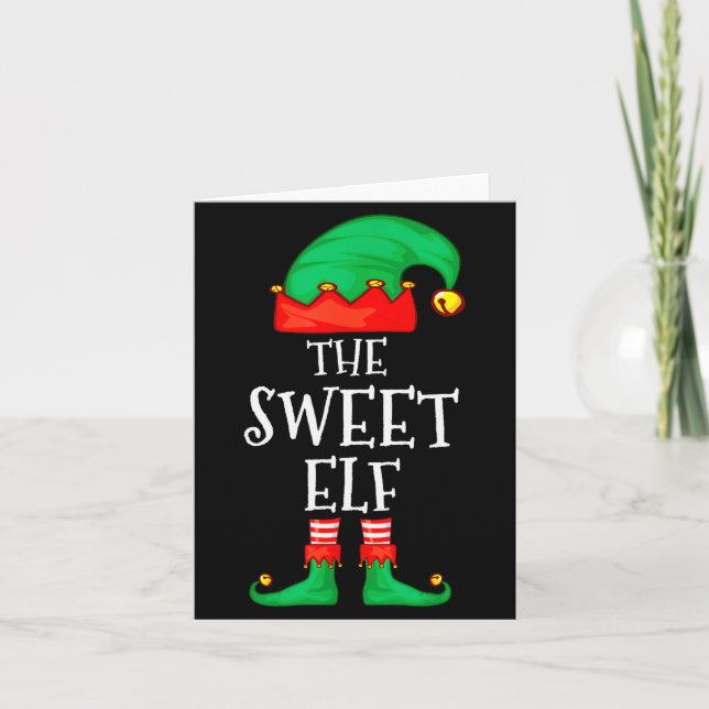 Funny Elf Family Christmas The Sweet Elf Sweater M Card (Front)