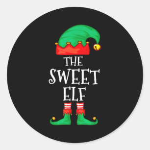 Funny Elf Family Christmas The Sweet Elf Sweater M Classic Round Sticker