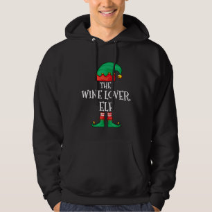 Funny Elf Family Christmas The Wine Lover Elf Men Hoodie