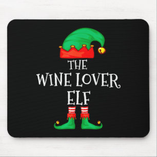 Funny Elf Family Christmas The Wine Lover Elf Men  Mouse Pad