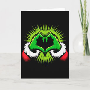 Funny Elf Heart Hands Love Christmas  Card