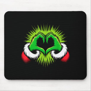 Funny Elf Heart Hands Love Christmas Mouse Pad