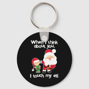 Funny Elf Inappropriate Adult Humor Christmas Gift Key Ring