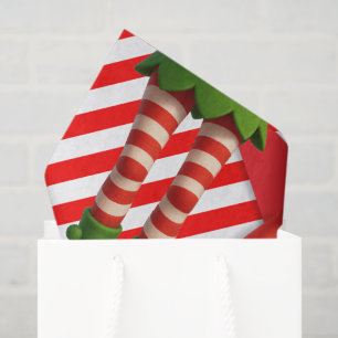 Funny Elf Legs Christmas North Pole Mischief Tissue Paper