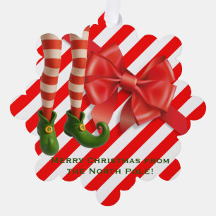 Funny Elf Legs Holiday Card   North Pole Mischief 