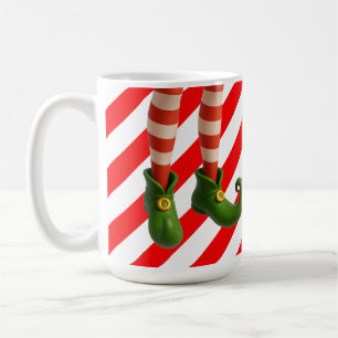 Funny Elf Legs Holiday Card North Pole Mischief Coffee Mug