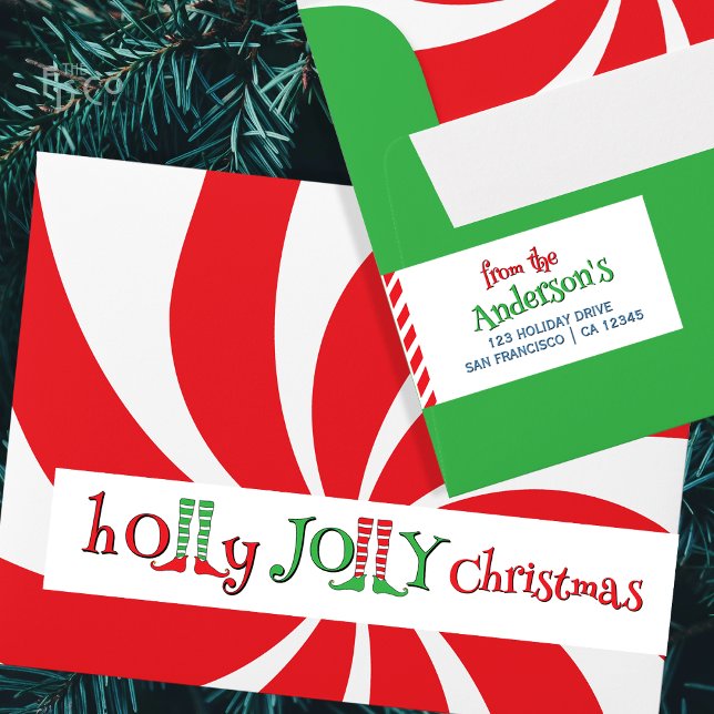 Funny Elf Legs Holly Jolly Christmas  Wrap Around Label (Creator Uploaded)
