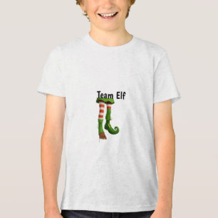Funny Elf Legs   North Pole Mischief Adult Christm Tri-Blend Shirt