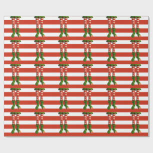 Funny Elf Legs   North Pole Mischief Christmas  Wrapping Paper