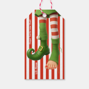 Funny Elf Legs North Pole Mischief Wrapping Gift Tags