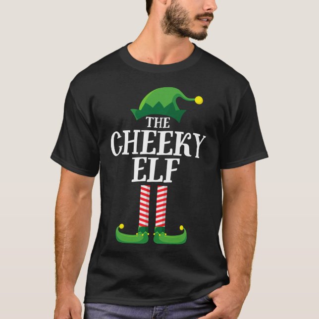 Funny Elf Matching Family Christmas Party Elf T-Shirt (Front)