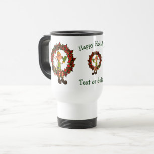 Funny Elf Personalised Christmas Holiday Travel Mug