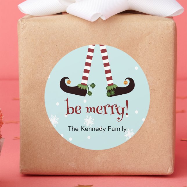 Funny Elf Round Christmas Stickers (Creator Uploaded)