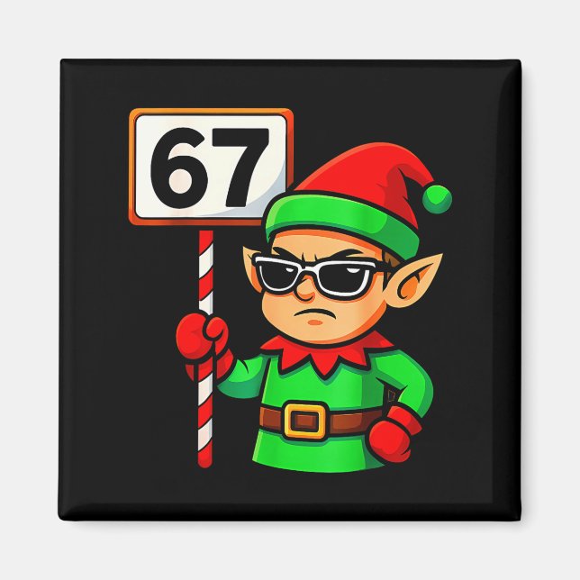 Funny Elf Six Seven 6 7 Meme Christmas Costume 67  Magnet (Front)