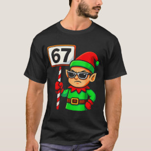 Funny Elf Six Seven 6 7 Meme Christmas Costume 67 T-Shirt