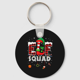Funny Elf Squad Christmas Family Matching Pajamas  Key Ring