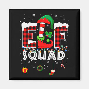 Funny Elf Squad Christmas Family Matching Pajamas  Magnet